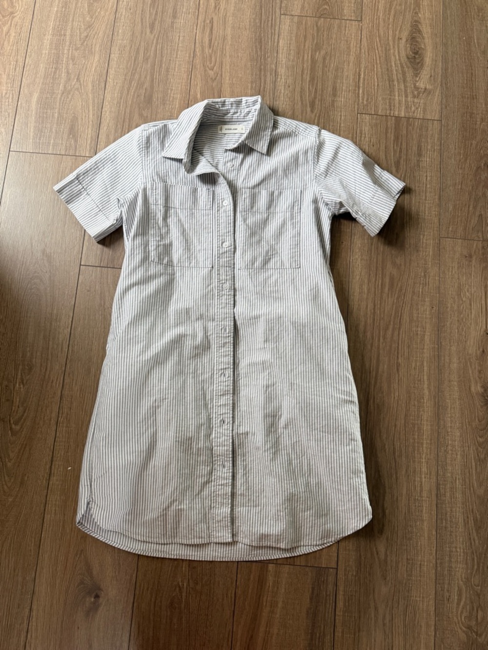 Oxford Short-Sleeve Shirt Dress - SZ XS - Picture 5 of 12